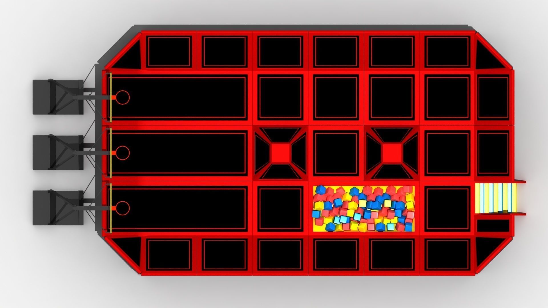 Indoor Trampoline Playground 3D model_7