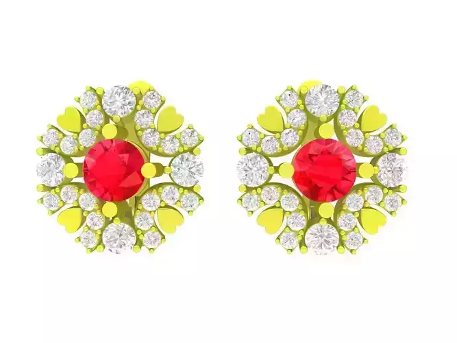 5903 hongkong diamond earrings 3D print model