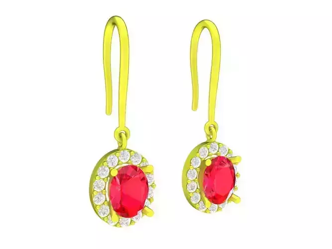 5905 Asian oval diamond earrings