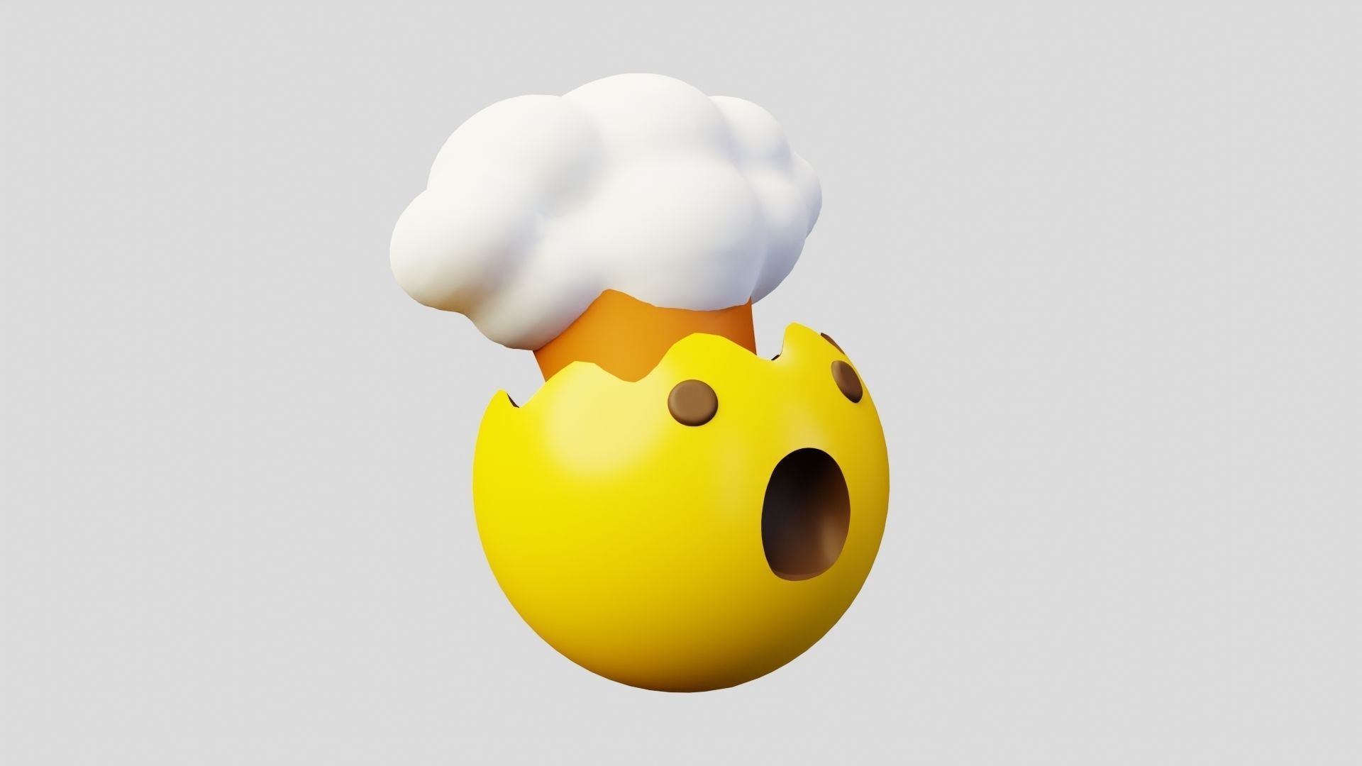 Exploded Head or Stress Emoticon Emoji or Smiley 3D model_4