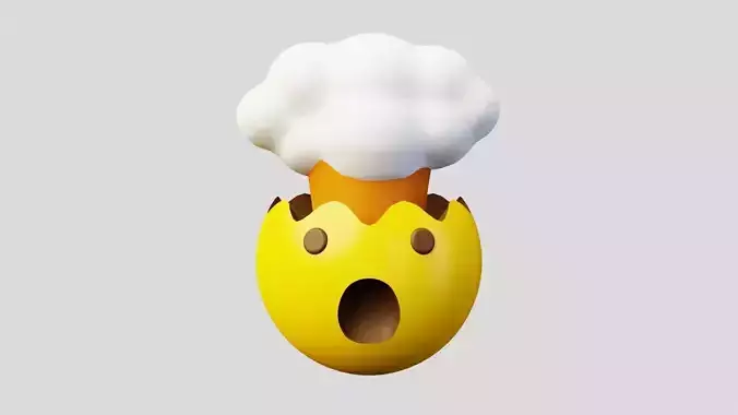 Exploded Head or Stress Emoticon Emoji or Smiley 3D model