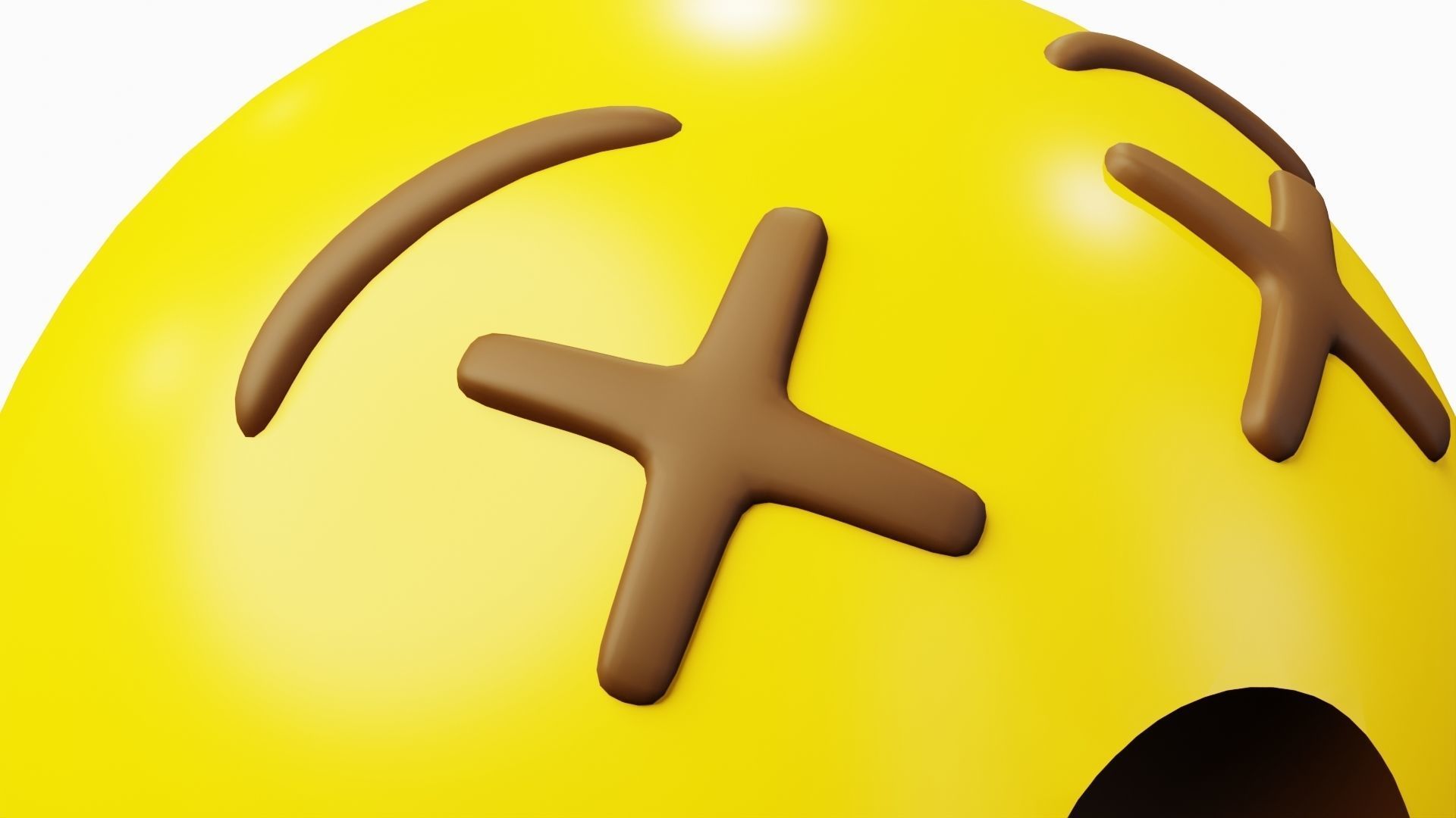 Faint or Dead Face Emoticon Emoji or Smiley 3D model_5