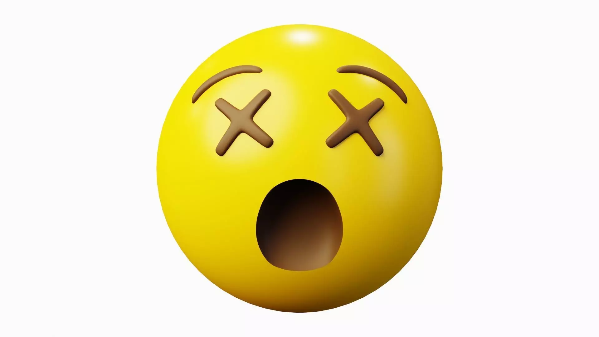Faint or Dead Face Emoticon Emoji or Smiley 3D model_0