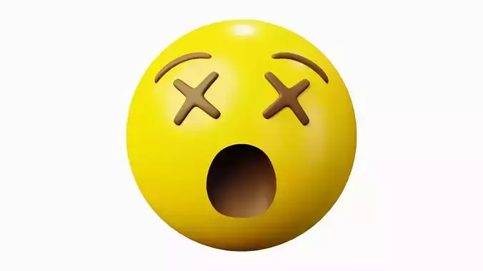 Faint or Dead Face Emoticon Emoji or Smiley 3D model