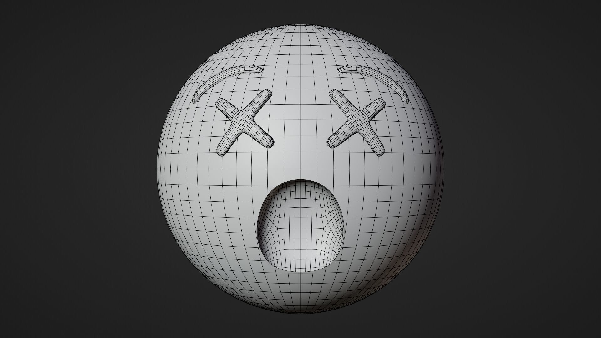 Faint or Dead Face Emoticon Emoji or Smiley 3D model_9