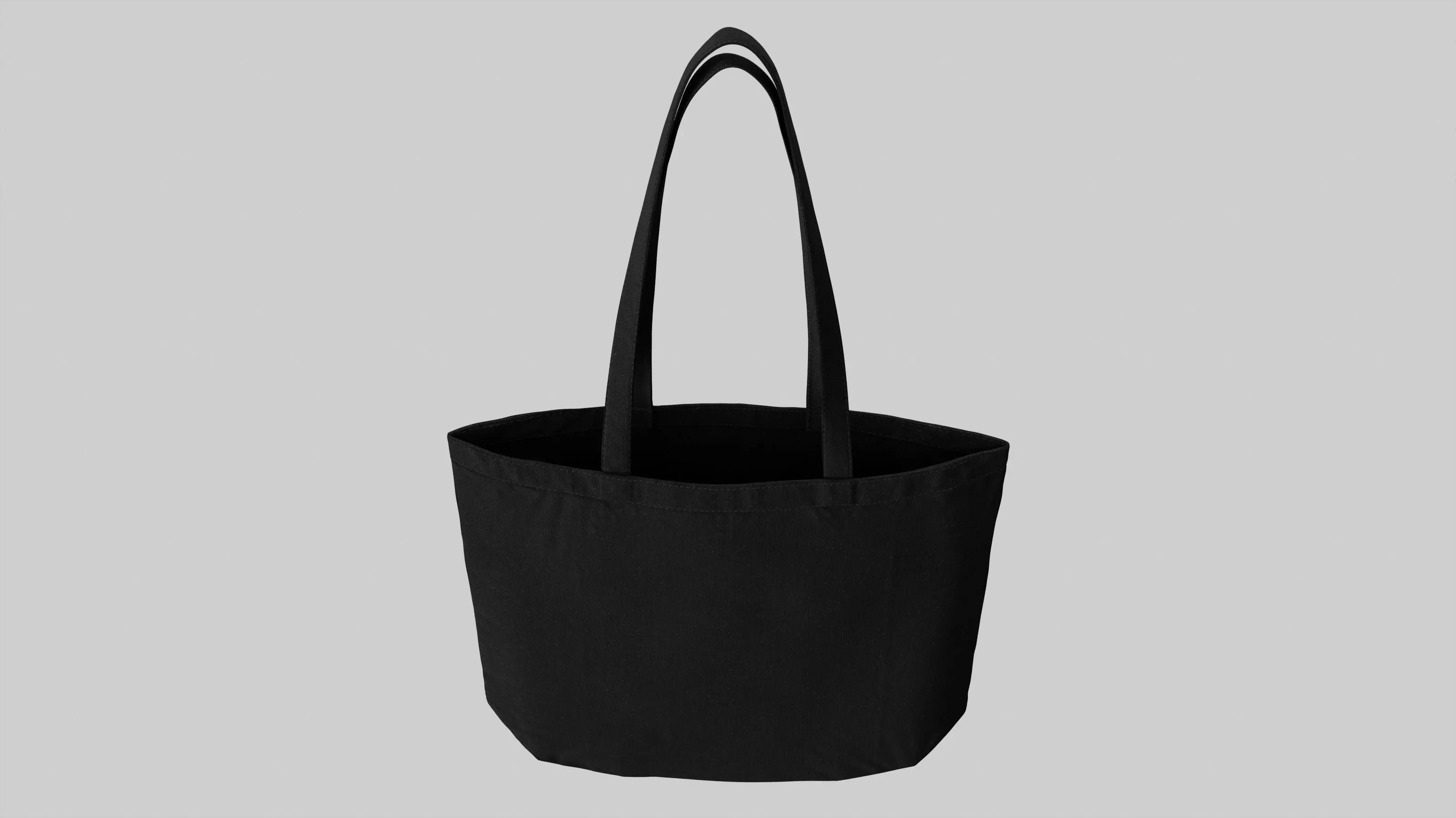 Tote Bag Black Canvas - High Quality 3D model