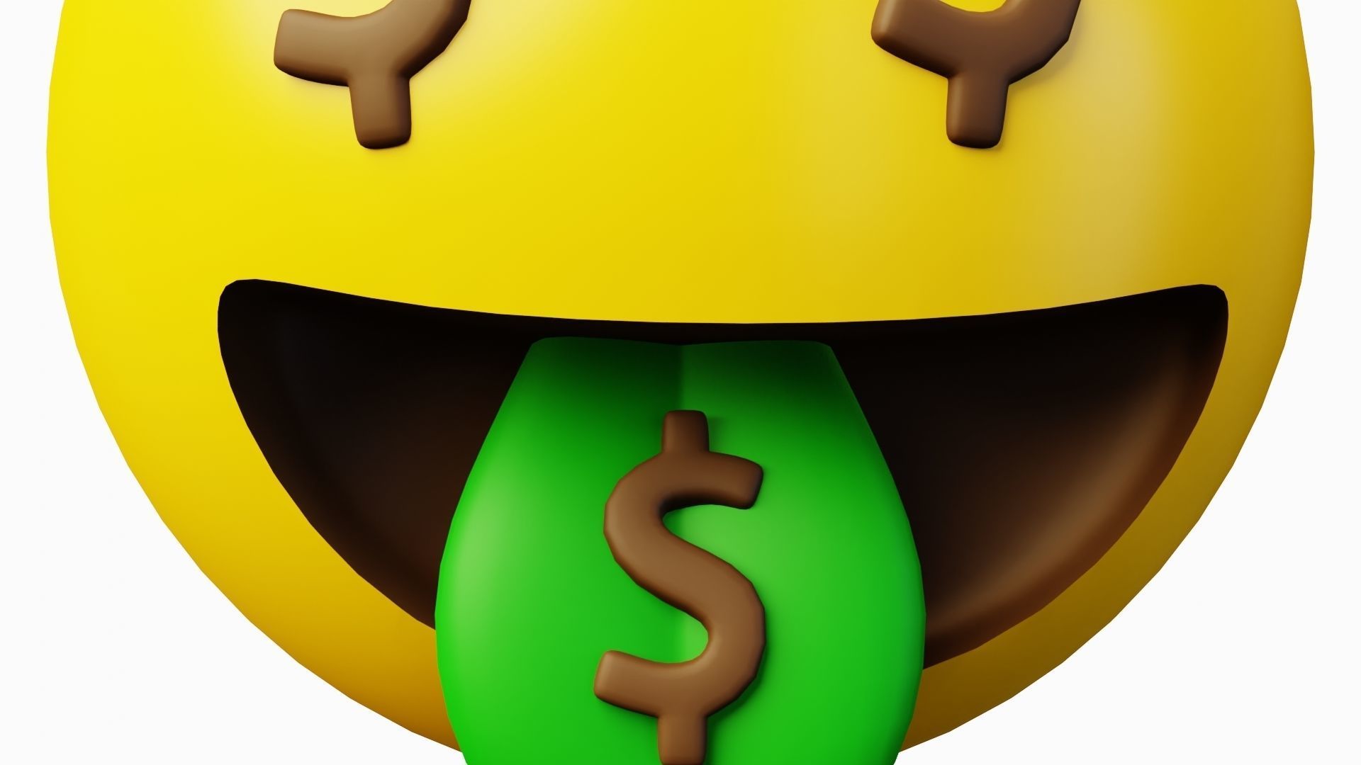 Money Eyes Tongue Face Emoticon Emoji or Smiley 3D model | CGTrader