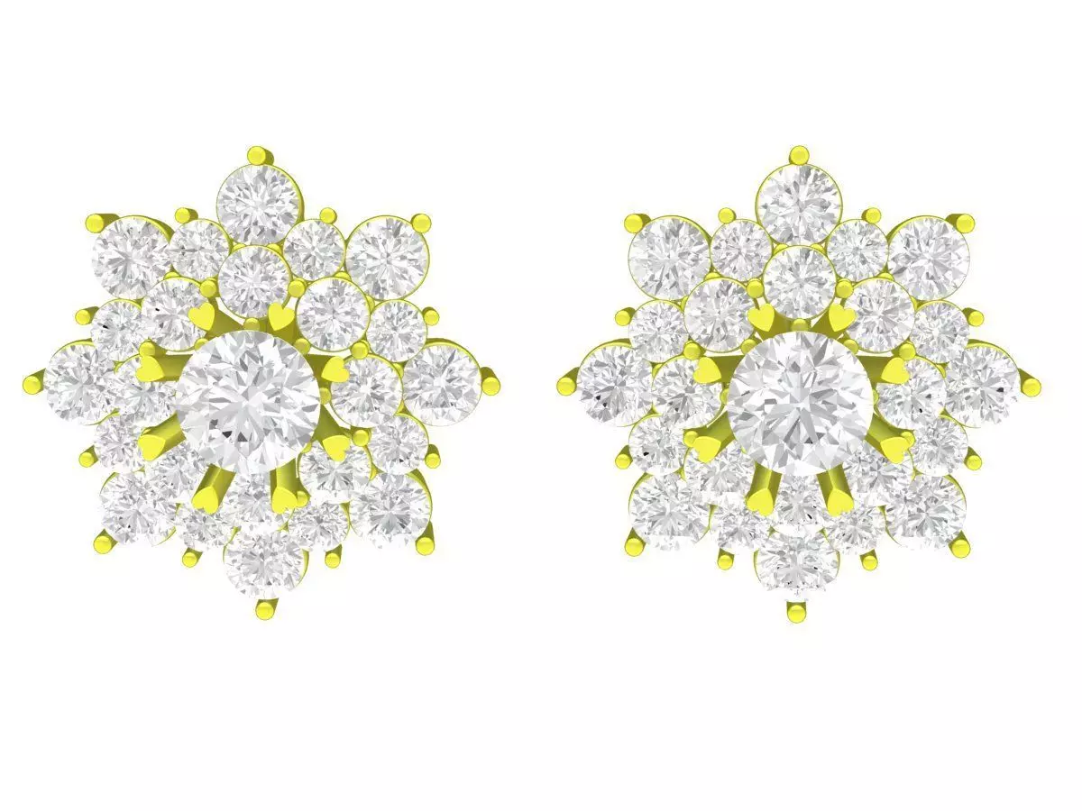 5911 Luxury Diamond Earrings 3D print model_0