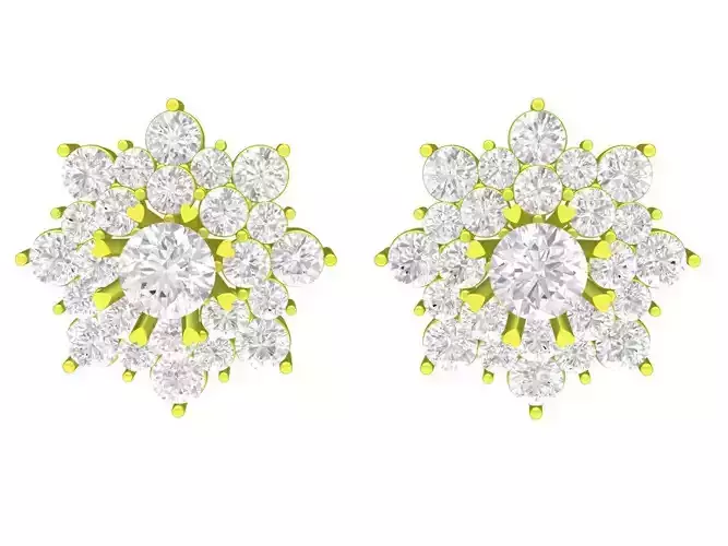 5911 Luxury Diamond Earrings 3D print model