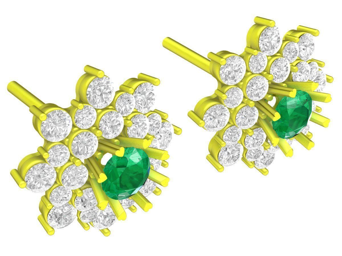 5911 Luxury Diamond Earrings 3D print model_5