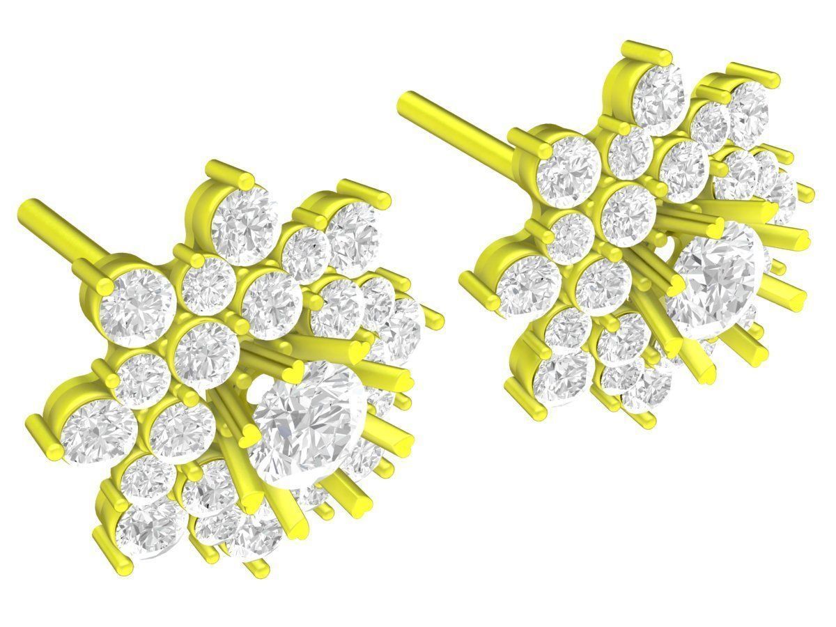 5911 Luxury Diamond Earrings 3D print model_4