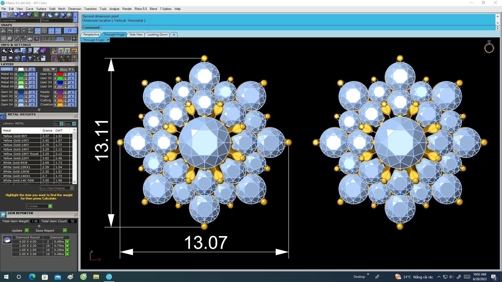 5911 Luxury Diamond Earrings 3D print model_7