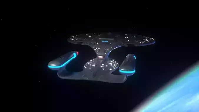 Star Trek Galaxy Class USS Enterprise NCC-1701-D PBR Low-poly 3D model