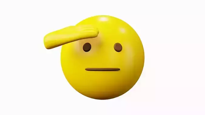 Salute Emoticon Emoji or Smiley 3D model