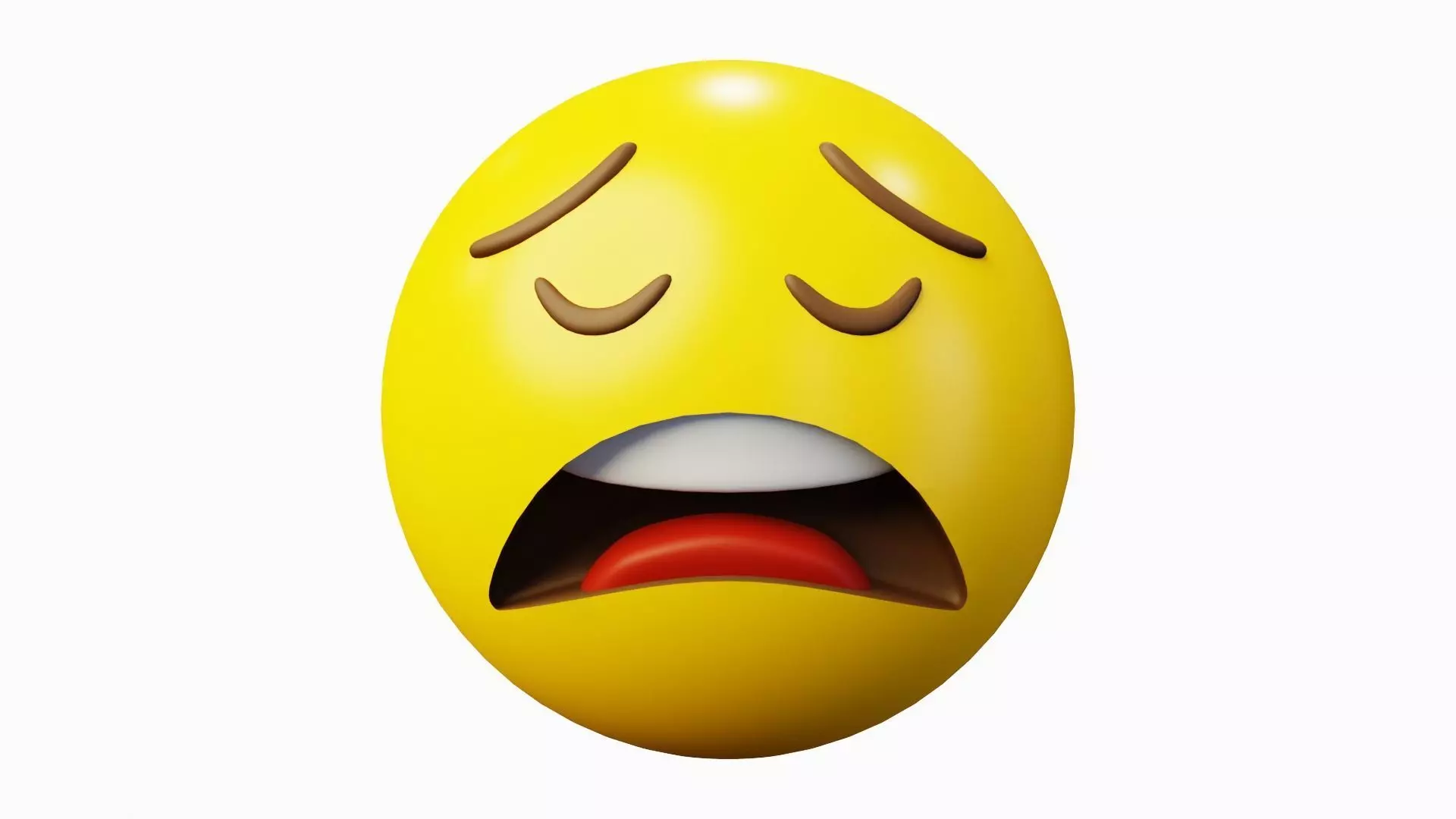 Exhausted or Weary Emoticon Emoji or Smiley 3D model_0