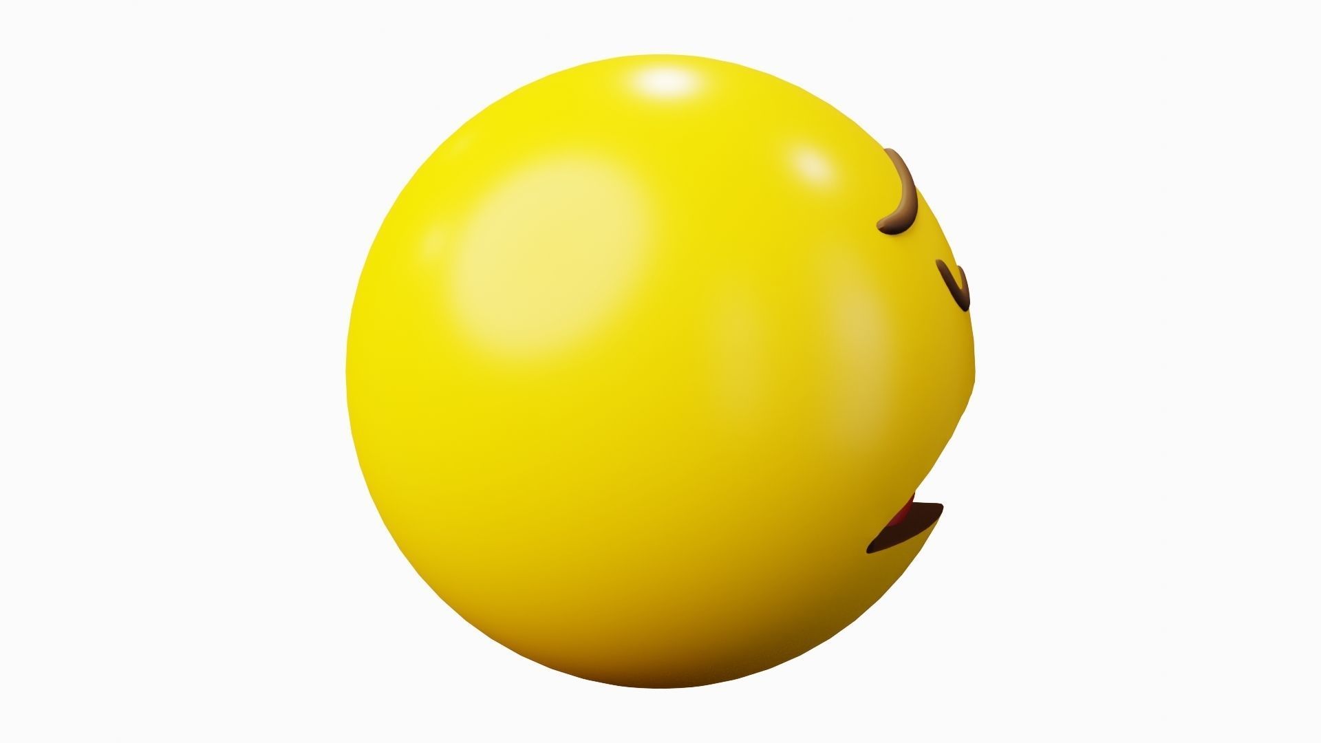 Exhausted or Weary Emoticon Emoji or Smiley 3D model_2