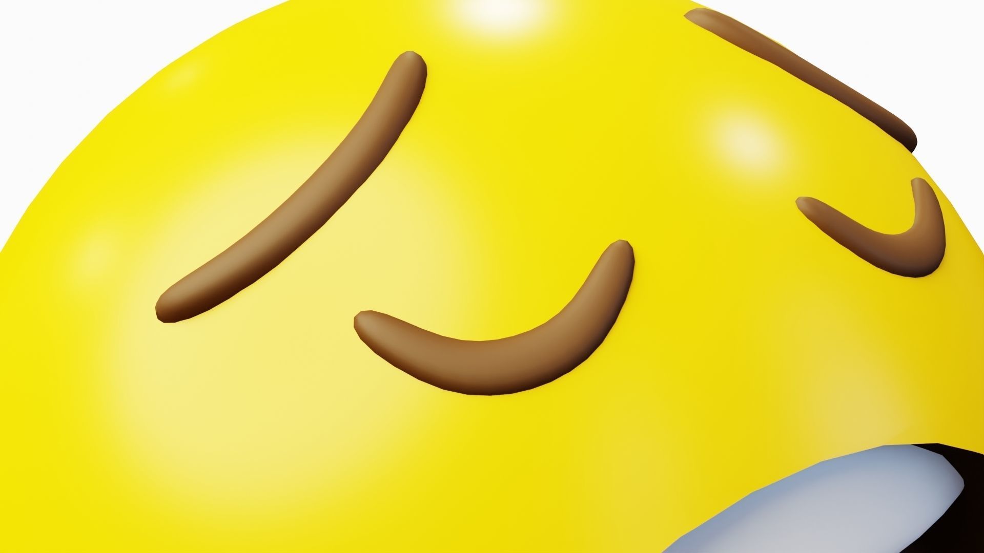 Exhausted or Weary Emoticon Emoji or Smiley 3D model_5