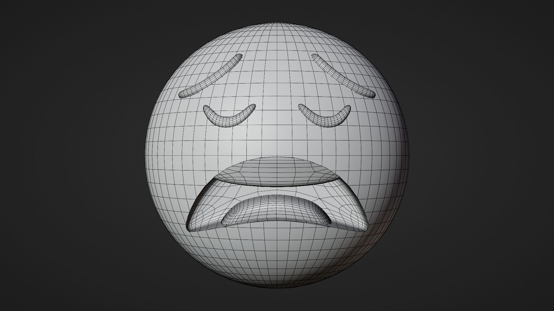 Exhausted or Weary Emoticon Emoji or Smiley 3D model_9