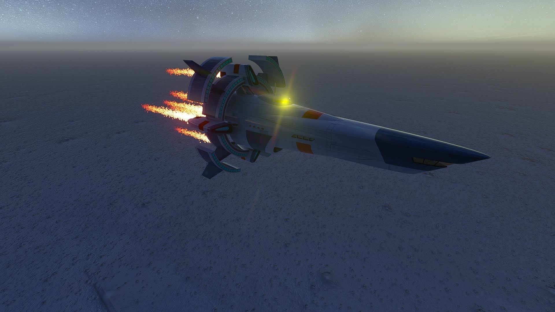 Futuristic 3D Space Ship 2023  2024 Model Fly vehicle Low-poly 3D model_1