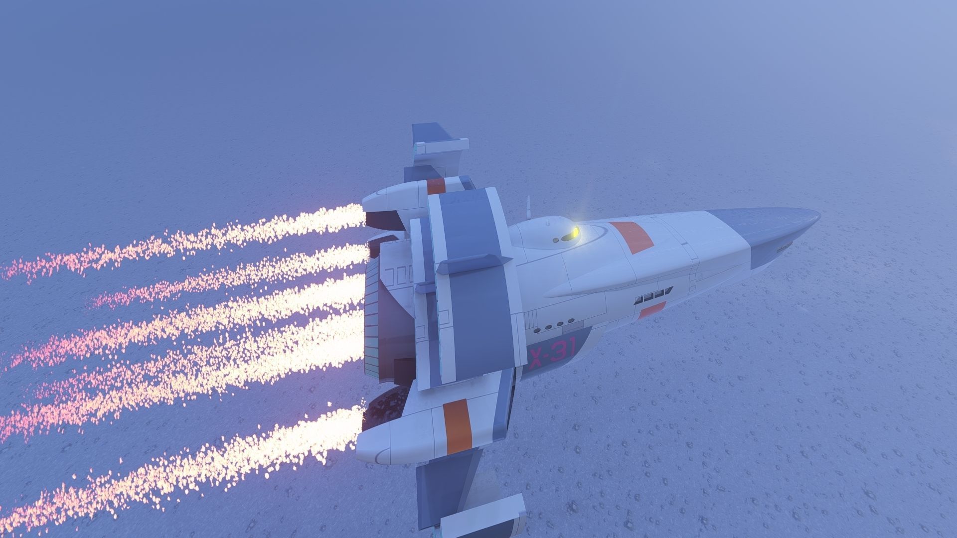 Futuristic 3D Space Ship 2023  2024 Model Fly vehicle Low-poly 3D model_9