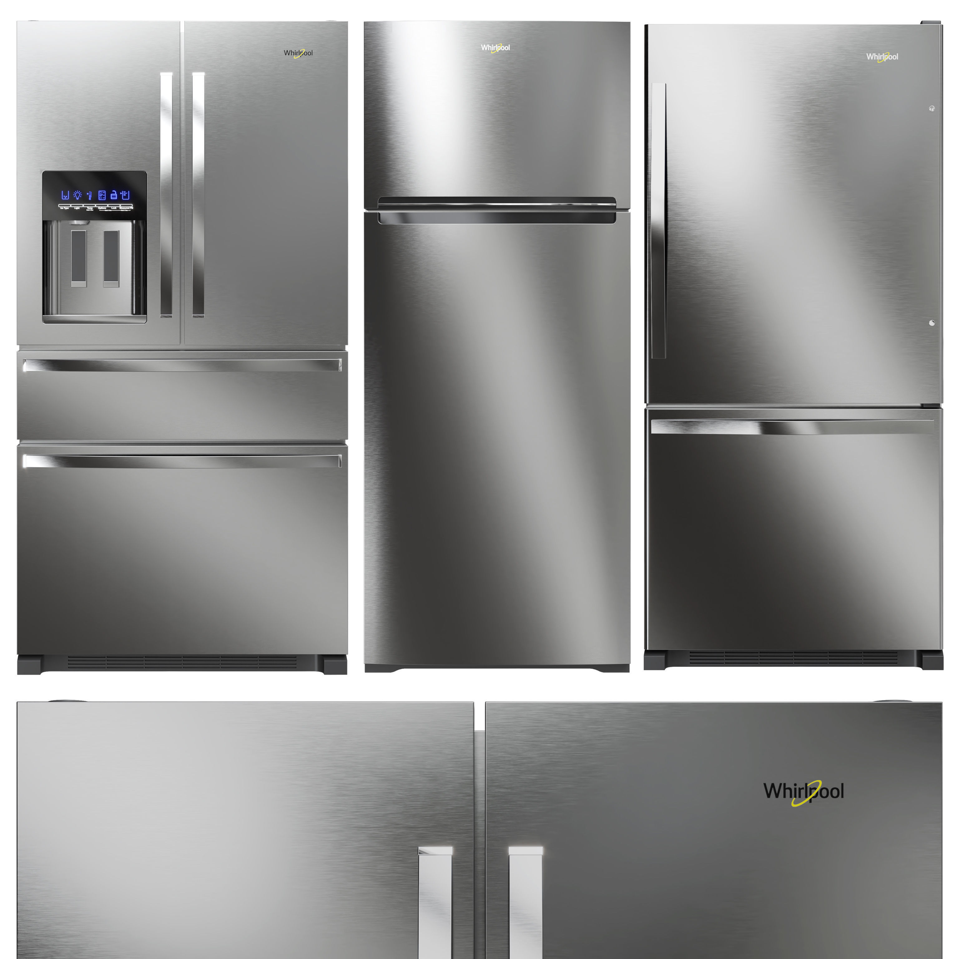 Whirlpool Refrigerator Collection 3D model_1