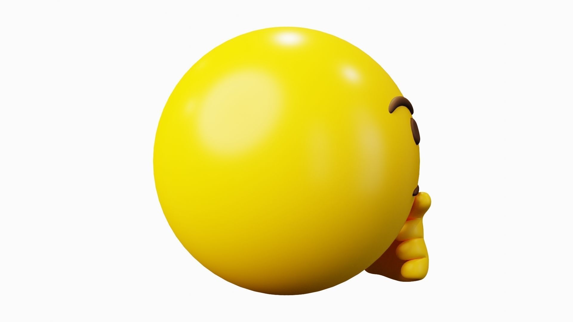 Thinking Emoticon Emoji or Smiley 3D model_2