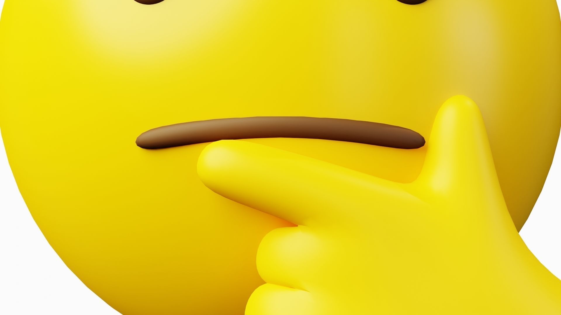 Thinking Emoticon Emoji or Smiley 3D model_6