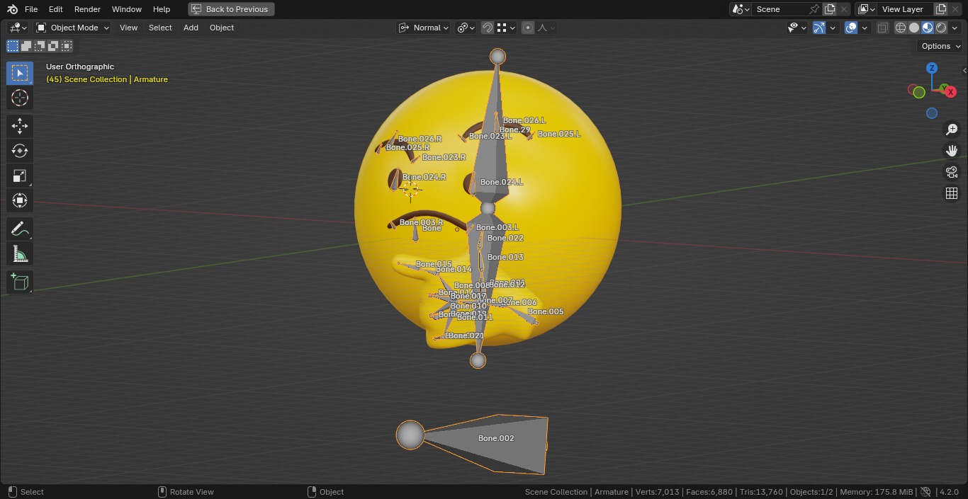 Thinking Emoticon Emoji or Smiley 3D model_7