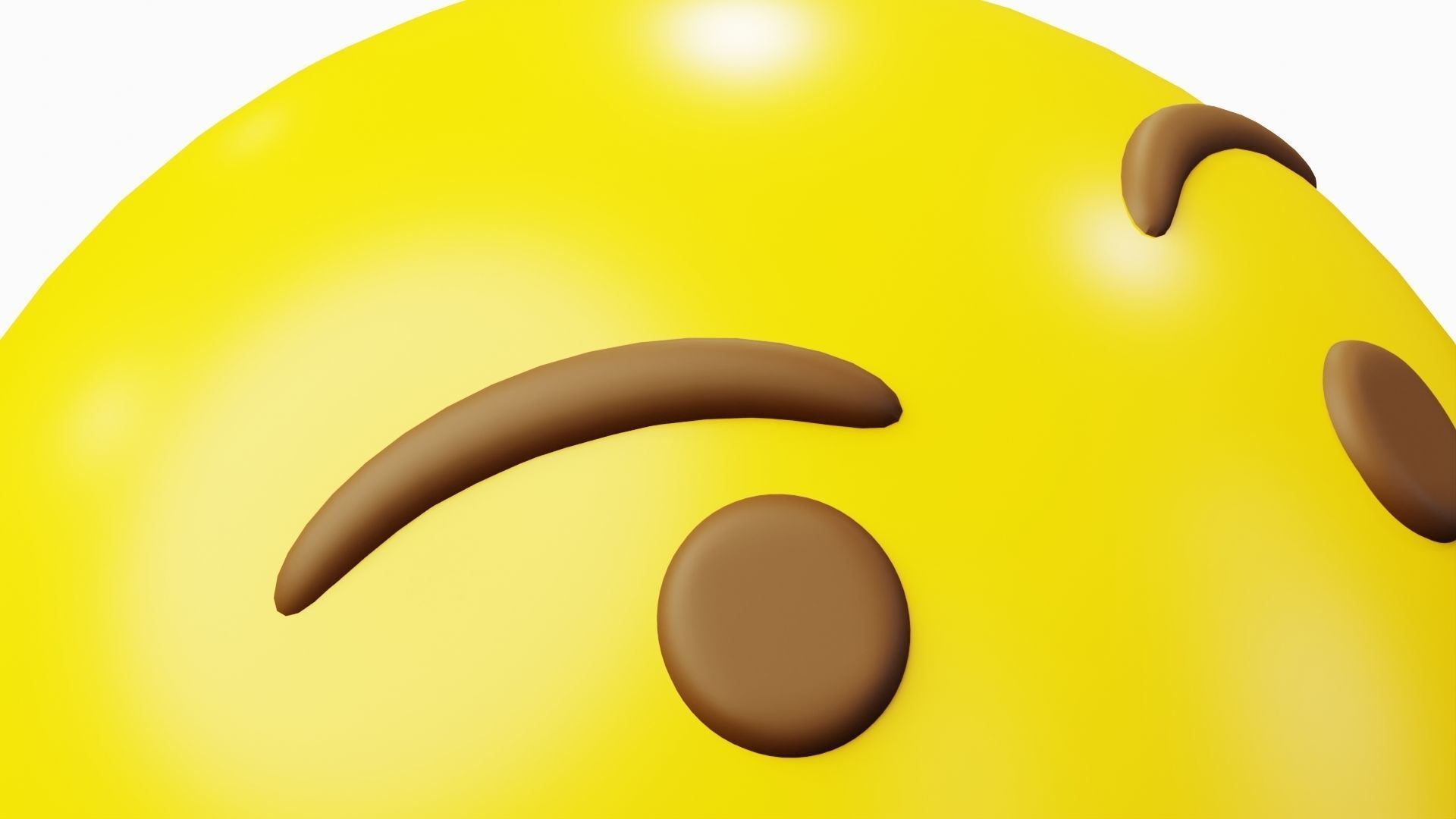 Thinking Emoticon Emoji or Smiley 3D model_5