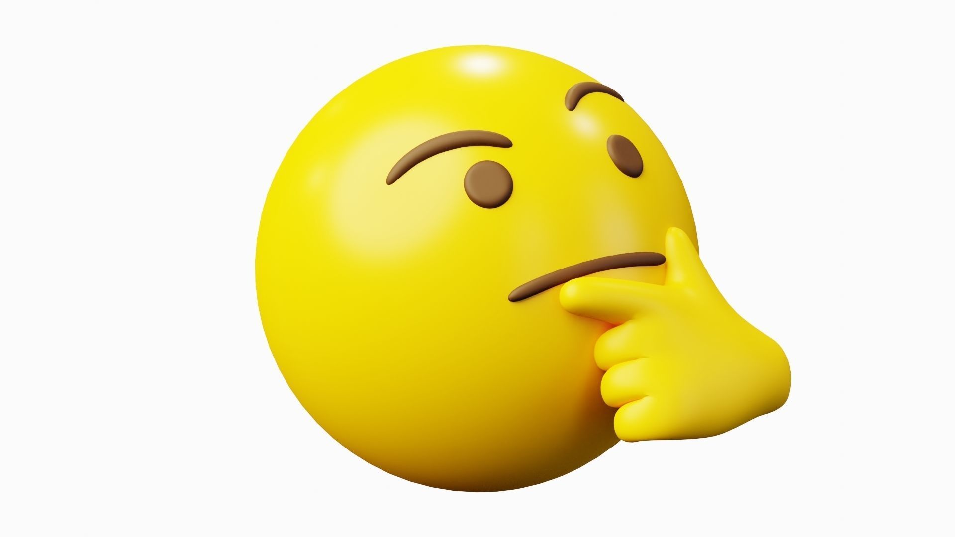 Thinking Emoticon Emoji or Smiley 3D model_4