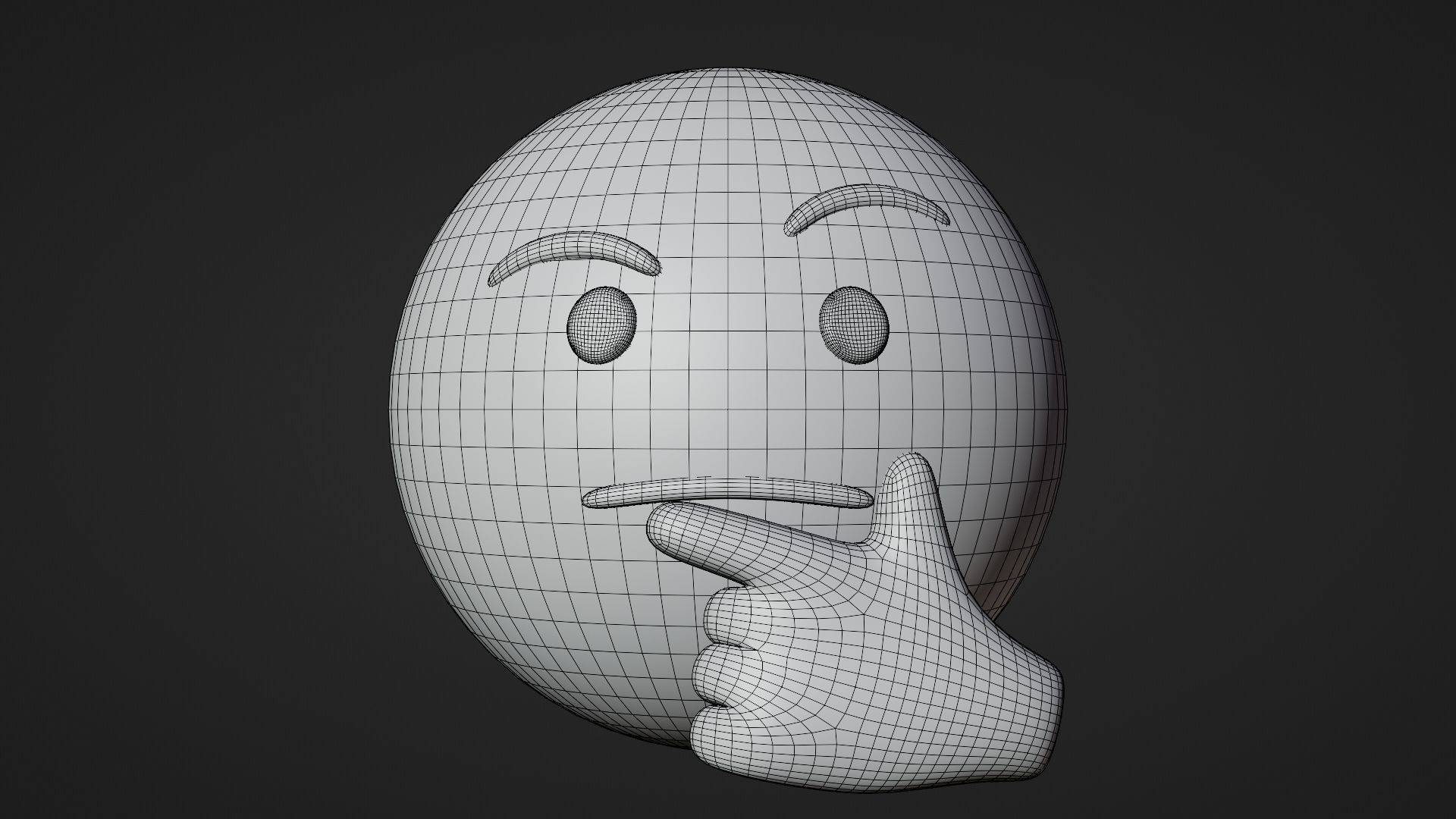Thinking Emoticon Emoji or Smiley 3D model_9