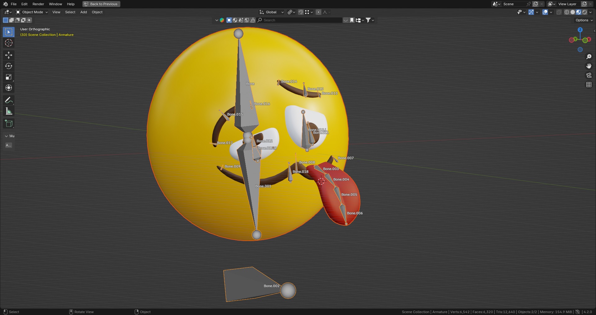Drunk or Stupid Face Emoticon Emoji or Smiley 3D model_7