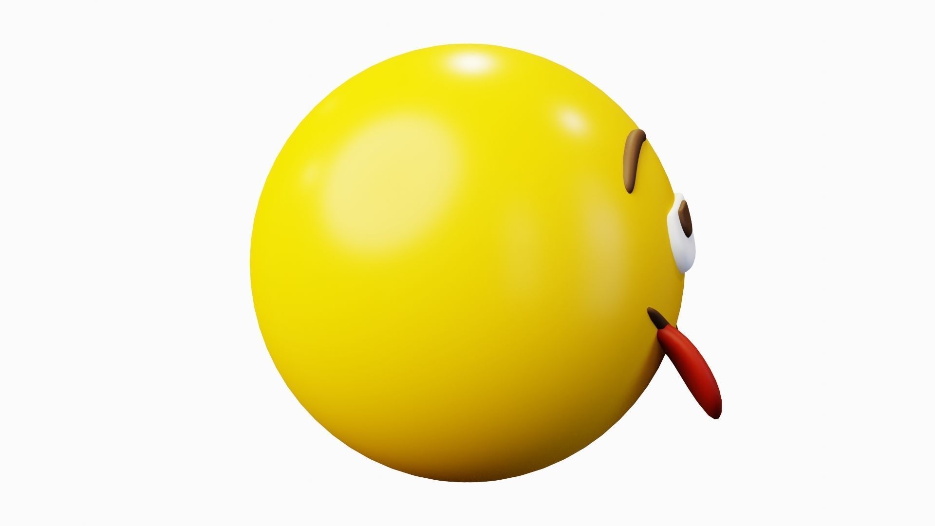 Drunk or Stupid Face Emoticon Emoji or Smiley 3D model_2