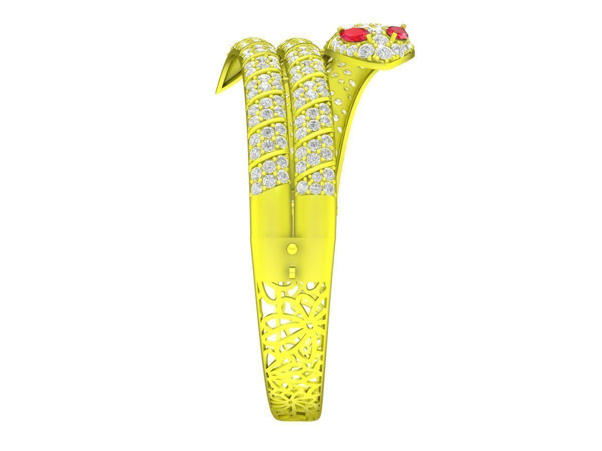 5917 Luxury Snake Diamond Bangle for lady 3D print model_3
