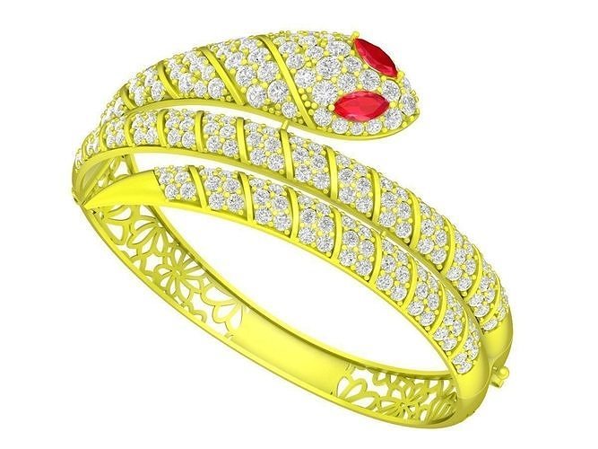 5917 Luxury Snake Diamond Bangle for lady 3D print model