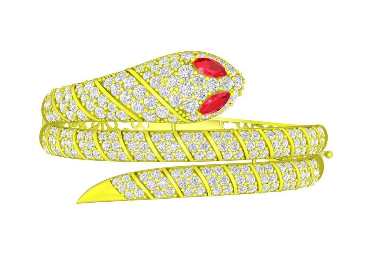 5917 Luxury Snake Diamond Bangle for lady 3D print model_1