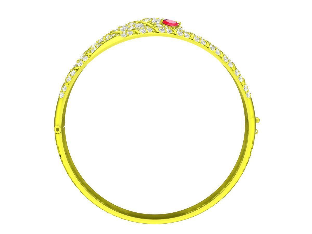 5917 Luxury Snake Diamond Bangle for lady 3D print model_2