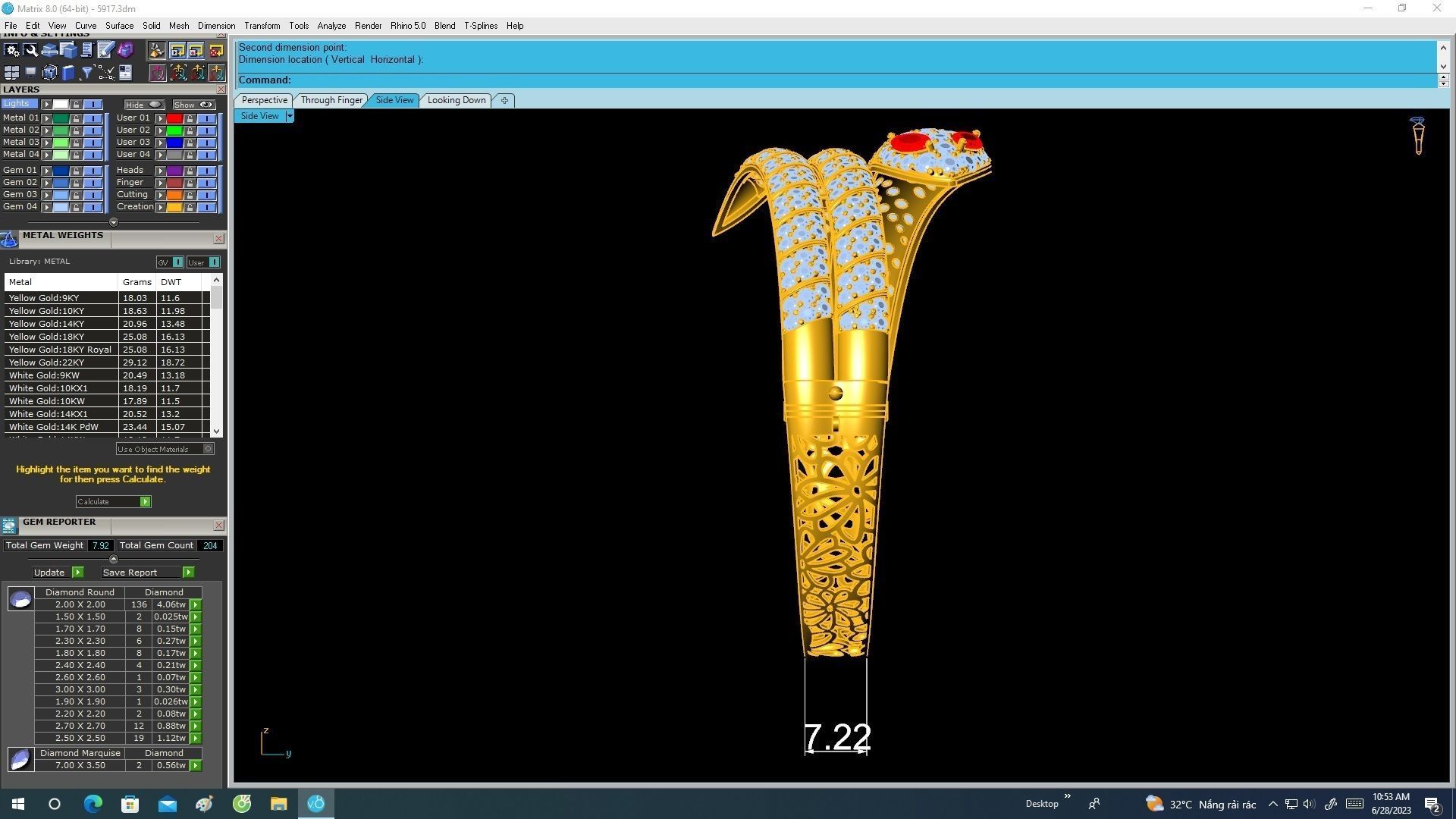 5917 Luxury Snake Diamond Bangle for lady 3D print model_7