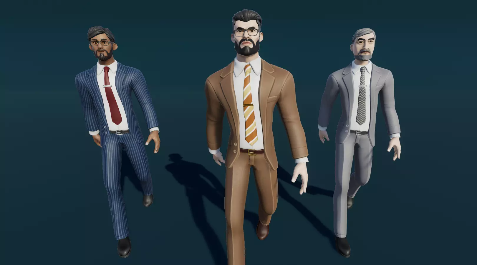 Business man Character Stylized Low-poly 3D model