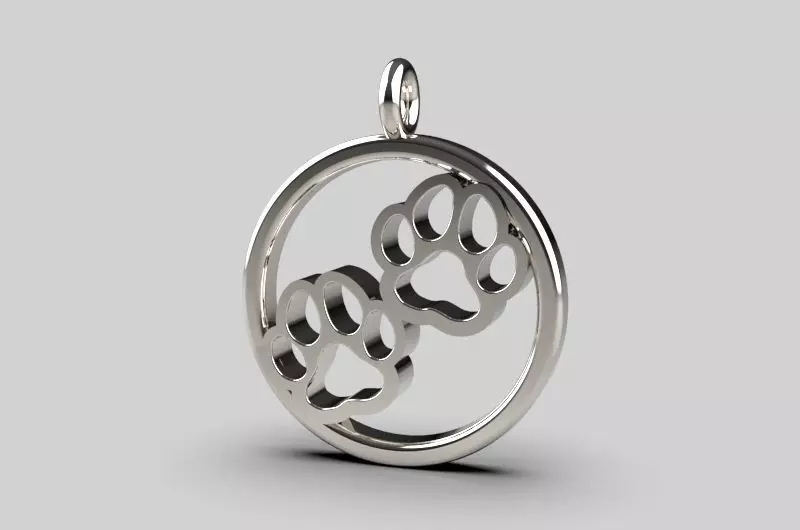 Dog Paw Pendant Free 3D print model_0