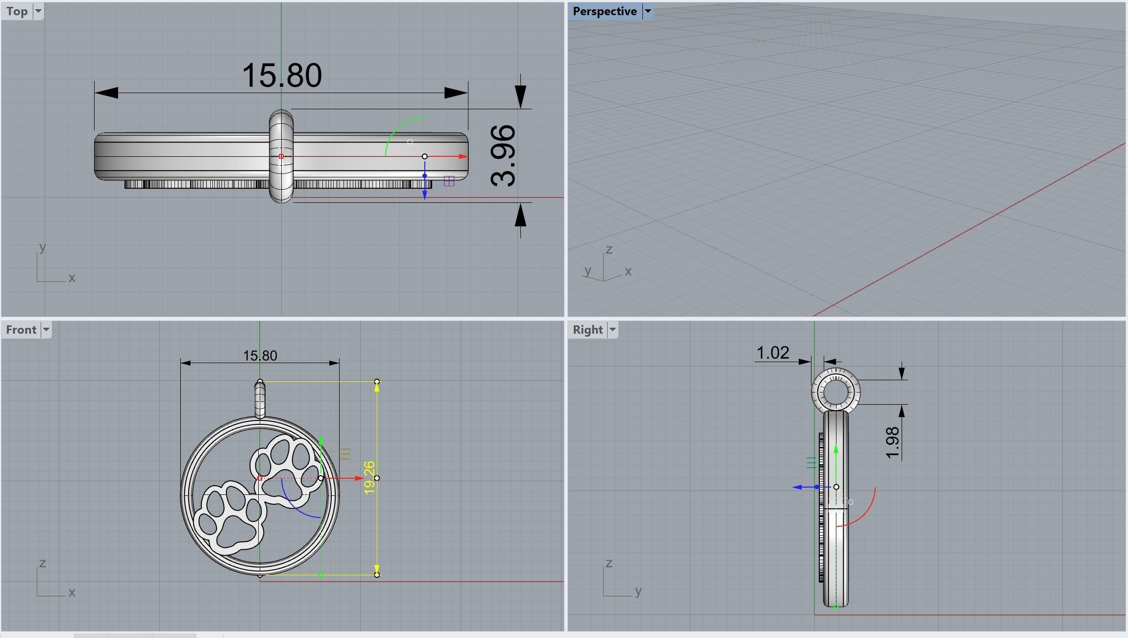 Dog Paw Pendant Free 3D print model_2