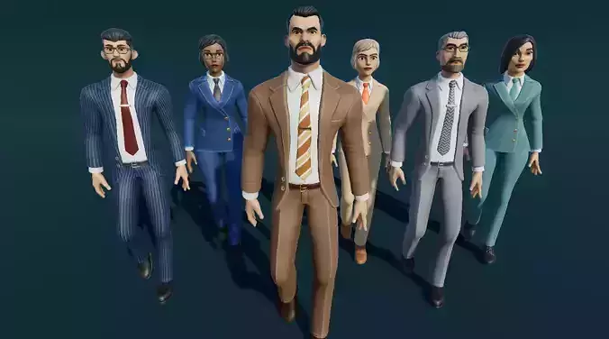 Business Man Woman Characters