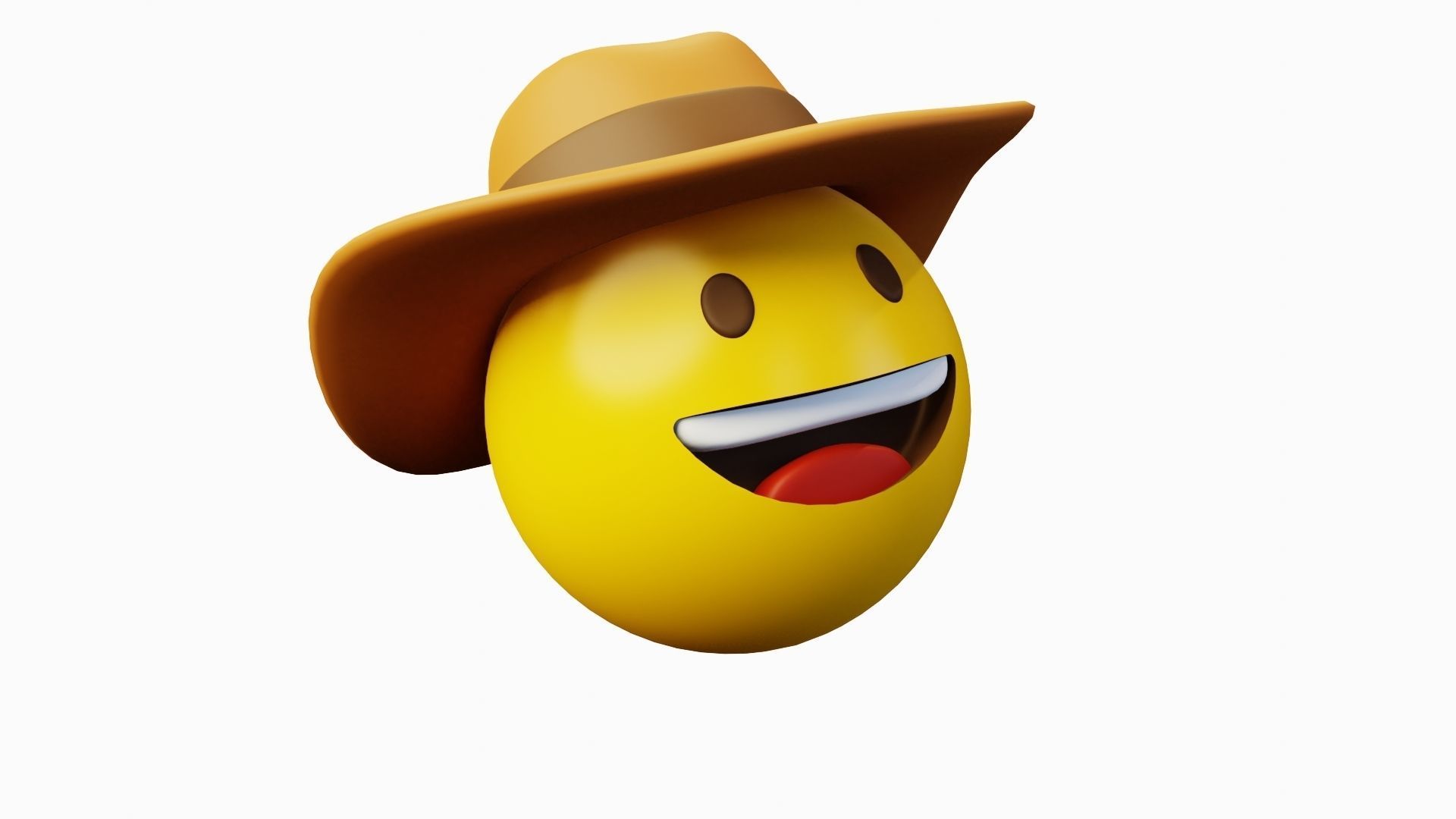 Cowboy Emoticon Emoji or Smiley 3D model_4
