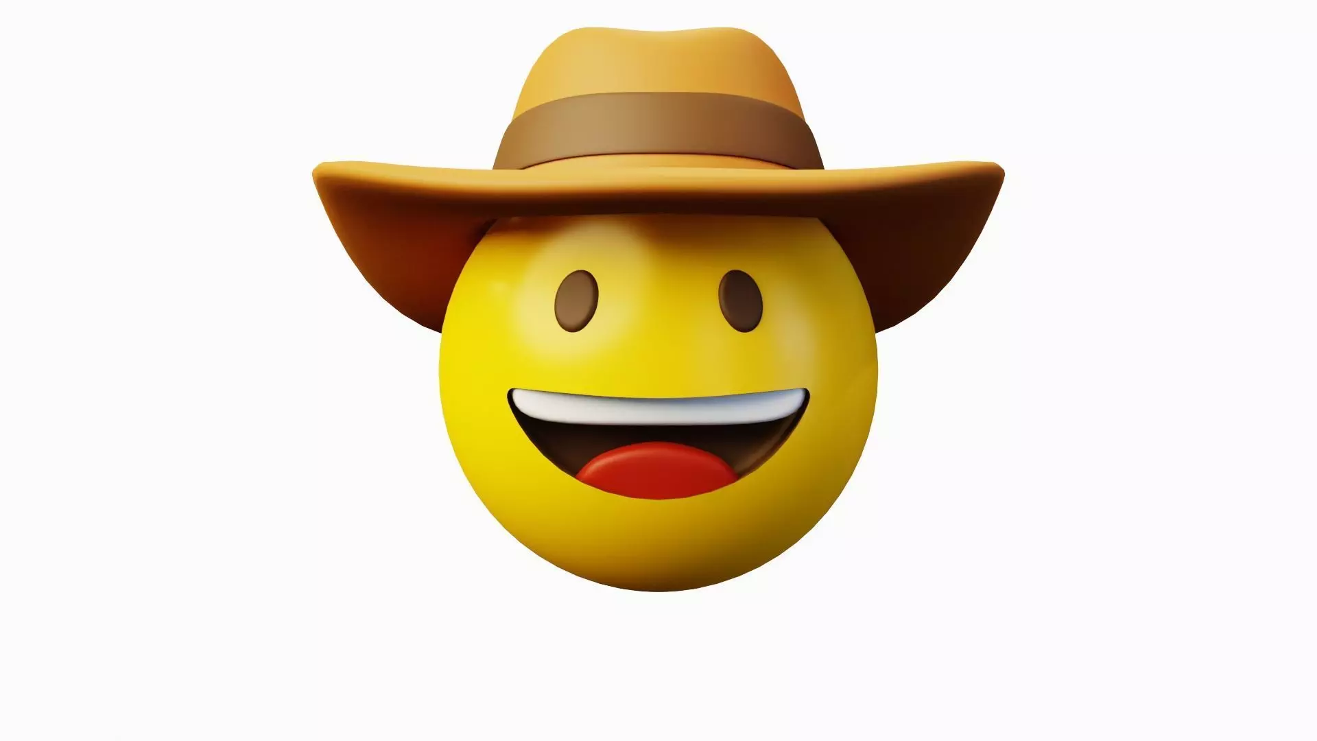 Cowboy Emoticon Emoji or Smiley 3D model_0