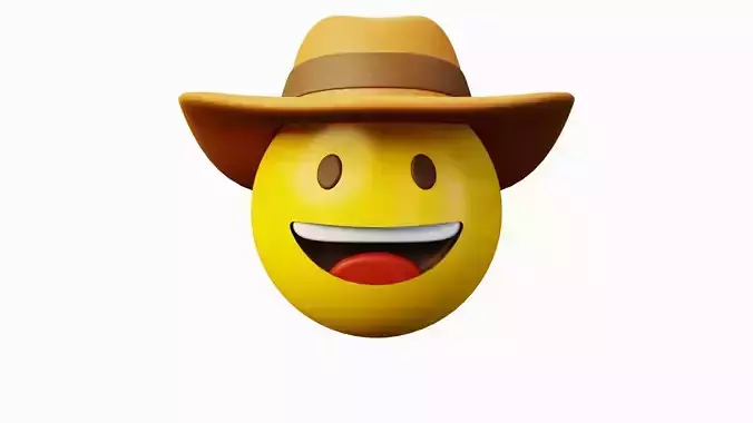 Cowboy Emoticon Emoji or Smiley 3D model