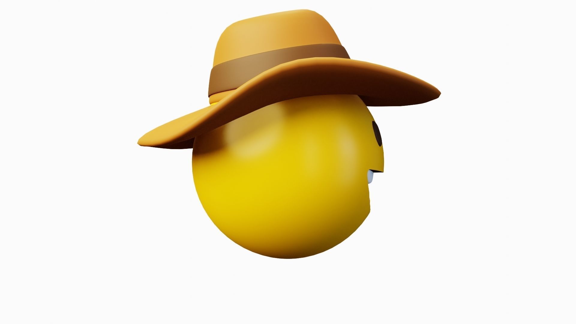 Cowboy Emoticon Emoji or Smiley 3D model_2