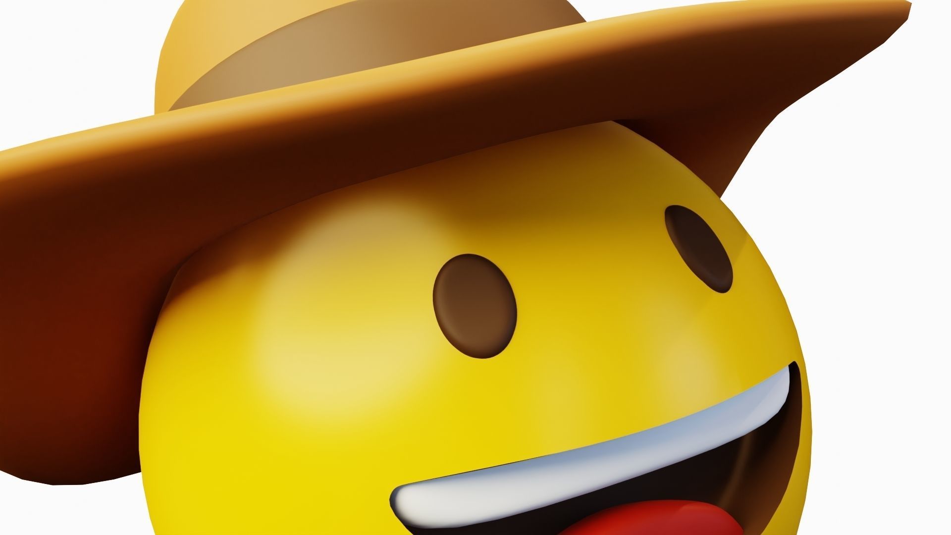 Cowboy Emoticon Emoji or Smiley 3D model_5