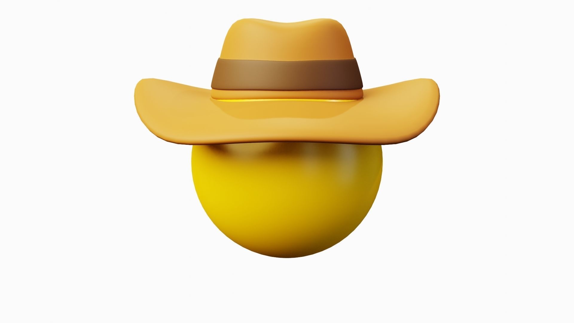 Cowboy Emoticon Emoji or Smiley 3D model_3
