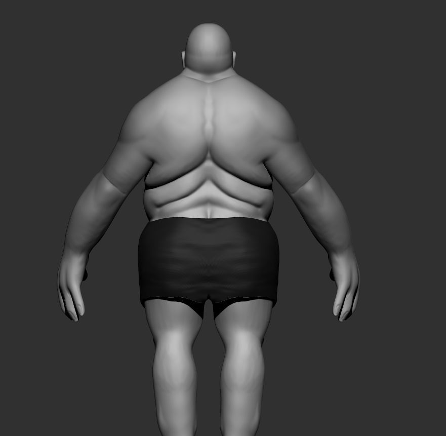 Base Fat Human Low-poly 3D model_3