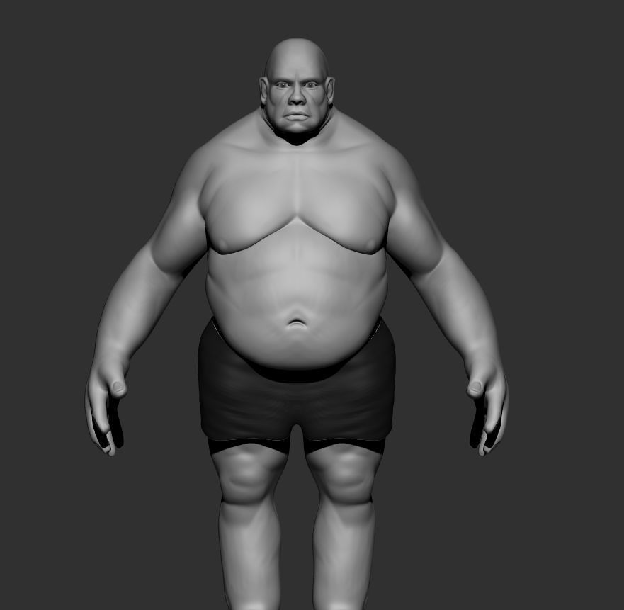 Base Fat Human Low-poly 3D model_4